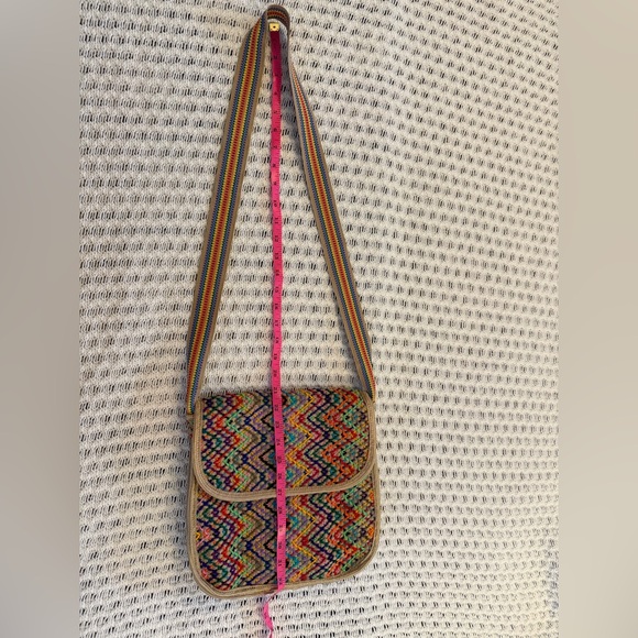 MMM ARTESANIAS Handmade Rainbow Quilted Boho Vintage Retro Crossbody Bag Purse - Picture 9 of 11